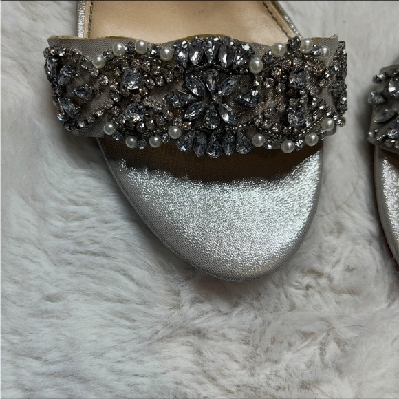 Betsey Johnson Wedding Shoes Size 10 Bridal Rhinestone Pearl Embellished - Picture 9 of 12